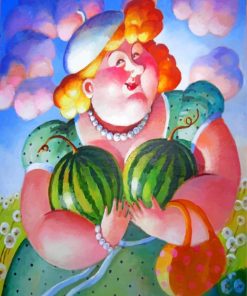 Curvy Woman Watermelon Paint By Numbers