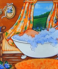 Fat Woman Bath Time Paint By Numbers