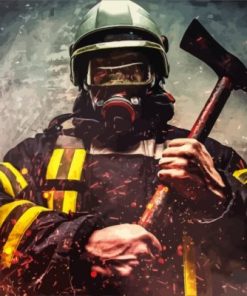 Brave Fireman Paint By Numbers
