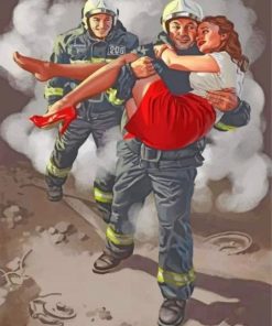 Brave Fireman Romance Paint By Numbers