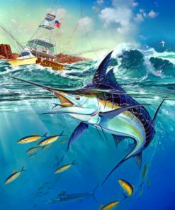 Jumping Sailfish Ocean Paint By Numbers