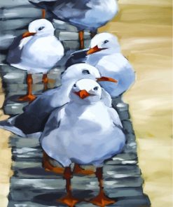 Seagull Paint By Numbers With Animal Theme