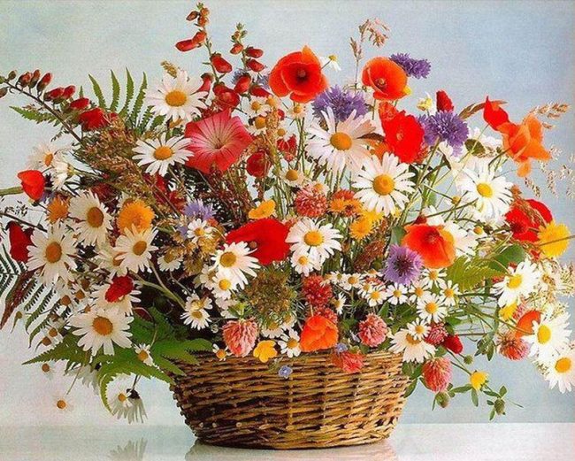 Basket Of Daisies Paint By Numbers