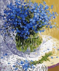 Blue Floral Vase Paint By Numbers