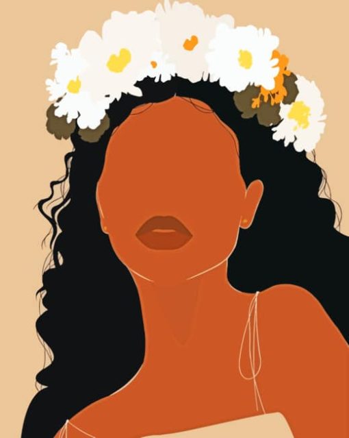 flowers-black-girl-paint-by-numbers