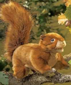 Red Squirrel Animal Puppet Paint By Numbers