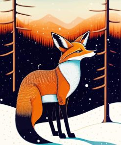 Snowy Fox Paint By Numbers