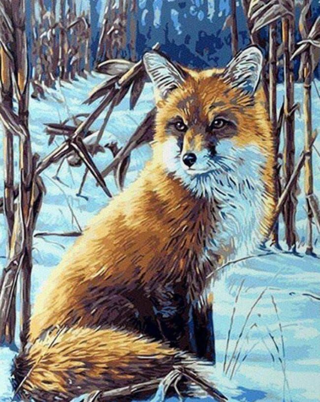 Fox in Winter Wonderland Paint By Numbers