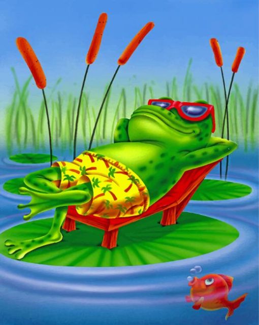 frog-on-lily-pad-paint-by-number