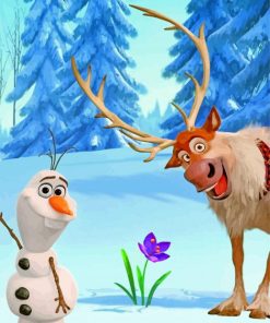 Olaf and Sven Christmas Paint By Numbers