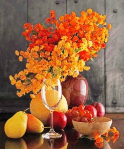 Floral and Fruit Arrangement Paint By Numbers