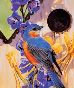 Bluebirds Garden Scene Paint By Numbers