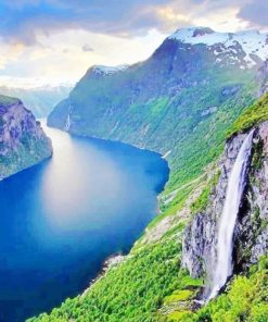 Geiranger Norway Landscape Paint By Numbers