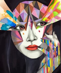 Colorful Geometric Woman Paint By Numbers