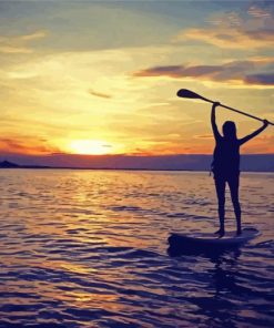Girl Paddle Boarding Adventure Paint By Numbers