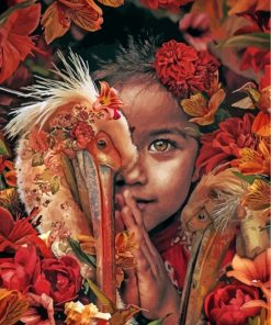 Girl and Bird Art Paint By Numbers