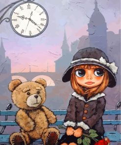 Girl Teddy Bear Paint By Numbers