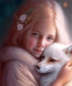Girlish Charm White Fox Paint By Numbers