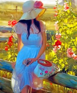 Girl and Flower Reflections Paint By Numbers