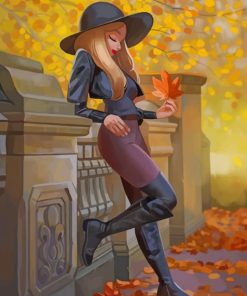 Autumn Leaves Girl Paint By Numbers
