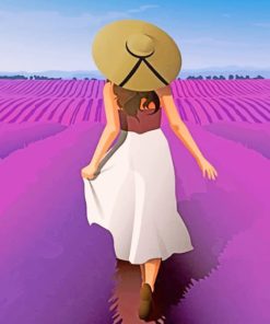 Girl in Lavender Fields Paint By Numbers
