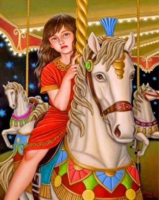 Girl on a Carousel Paint By Numbers