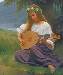 Girl with Oud Music Paint By Numbers