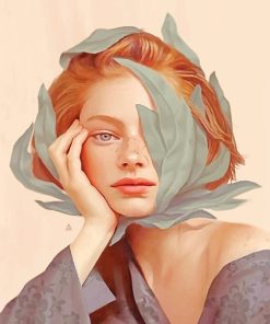 Surrealist Girl Digital Illustration Paint By Numbers