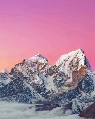 Sunset Over Himalayan Mountains Paint By Numbers