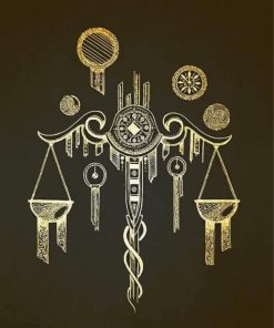 Golden Libra Zodiac Paint By Numbers