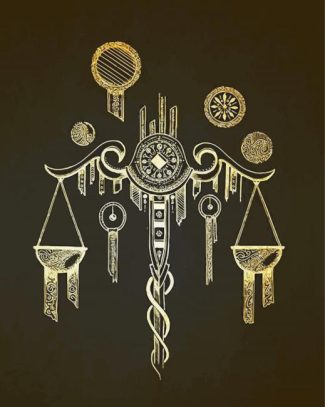 Golden Libra Zodiac Paint By Numbers