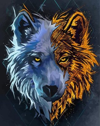 Golden Wolf Art Paint By Numbers