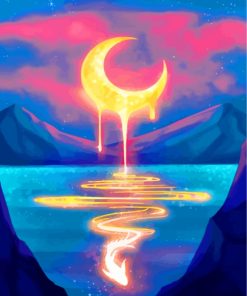 Golden Moonlight Fantasy Paint By Numbers