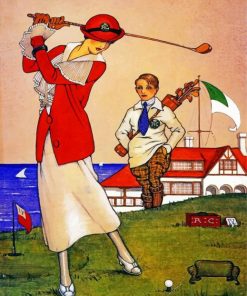 Golf Scene Woman Paint By Numbers