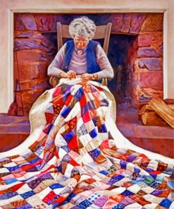 Grandma's Ladies Quilt Paint By Numbers