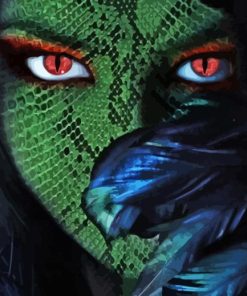 Green Snake Woman Fantasy Paint By Numbers