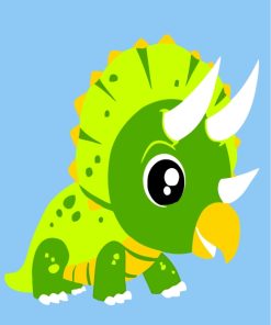 Green Dinosaur Paint By Numbers