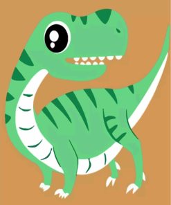 Green Dinosaur Fun Paint By Numbers