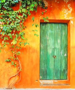 Green Door Houses Paint By Numbers