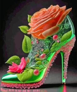 Green Stiletto Shoes Paint By Numbers