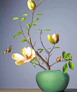 Green Vintage Floral Paint By Numbers