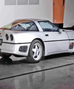 Grey Corvette C4 Car Paint By Numbers