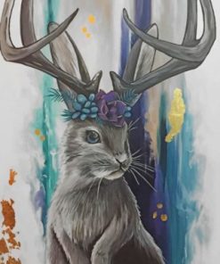 Grey Jackalope Animals Paint By Numbers