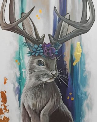 Grey Jackalope Animals Paint By Numbers