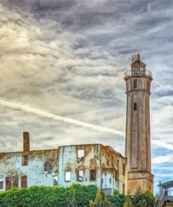Alcatraz Island Grey Sky Paint By Numbers