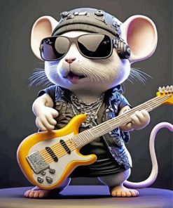 Guitarist Mouse Art Paint By Numbers