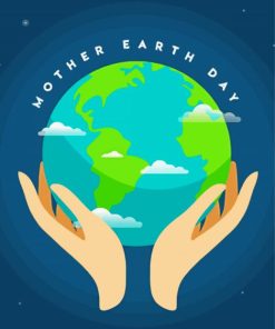 Hands Holding Earth Paint By Numbers