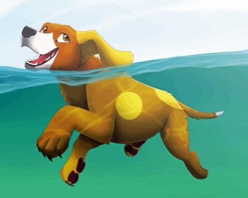 happy-dog-swimming-art-paint-by-numbers