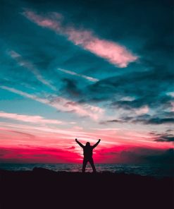 Happy Man Silhouette Paint By Numbers