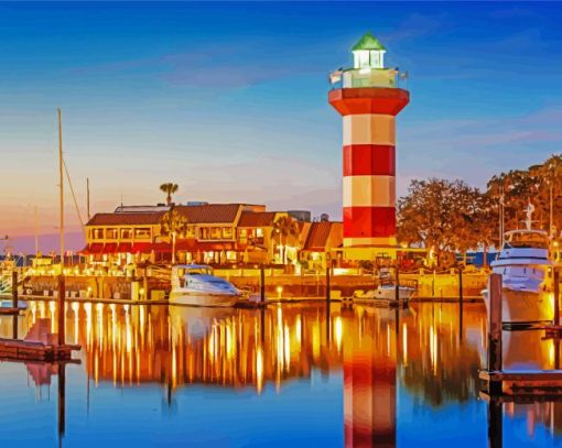 harbour-town-sunset-hilton-head-paint-by-numbers